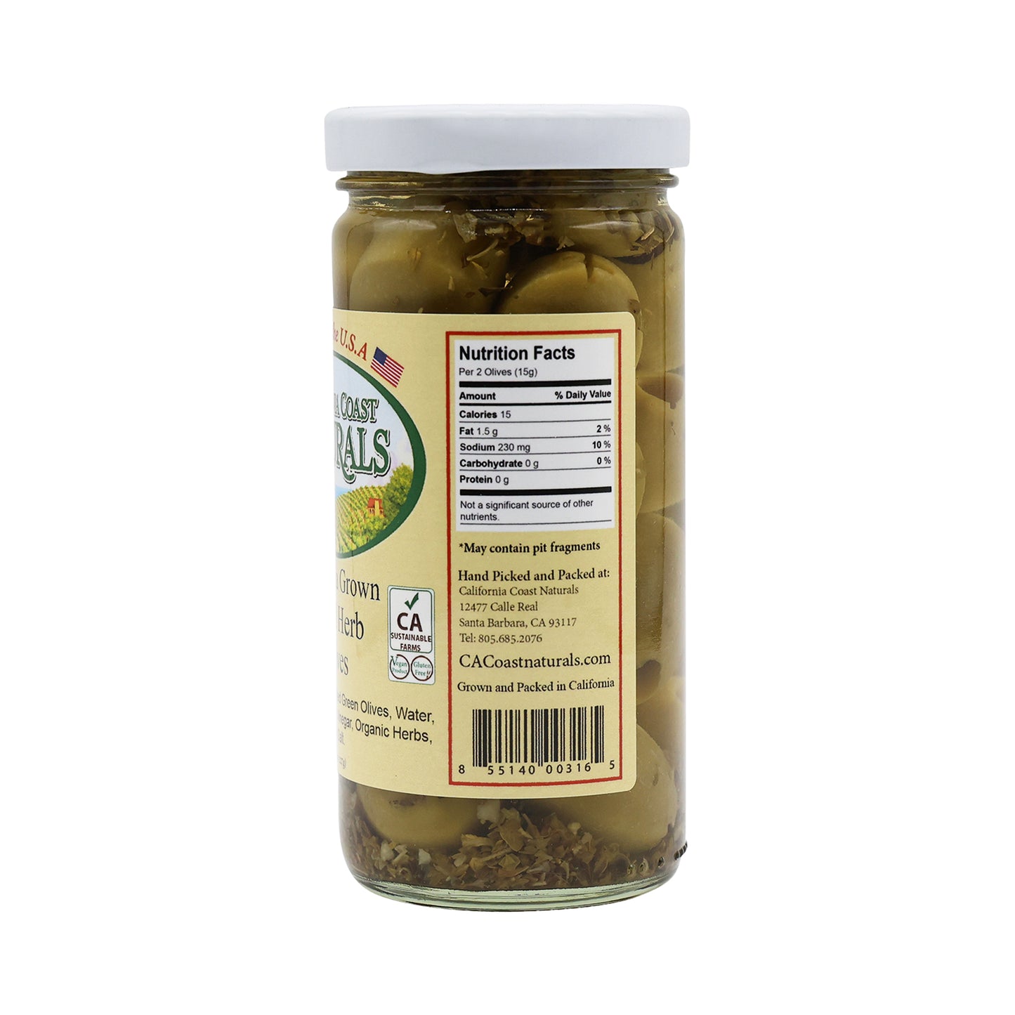 CA Grown Pitted Herb Olives