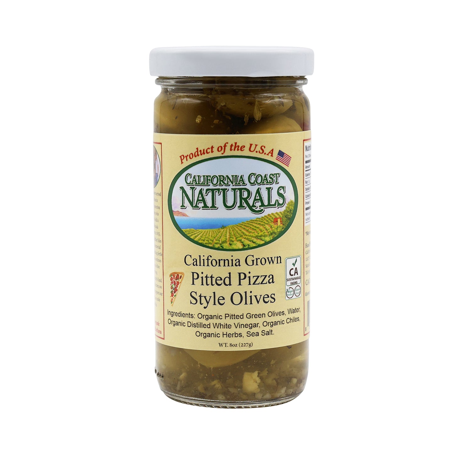 Pitted Pizza Style Olives