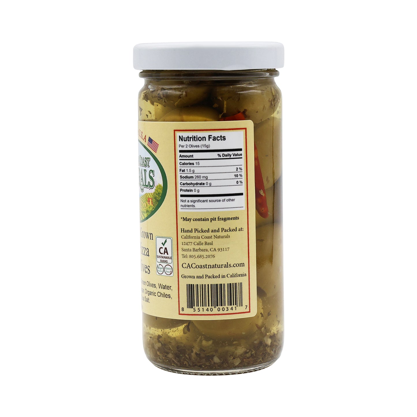 Pitted Pizza Style Olives