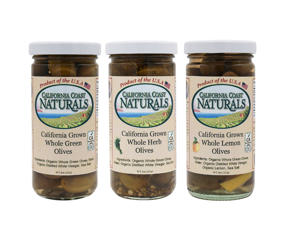 Whole Olive Variety 3 Pack (Green, Herb, Lemon)