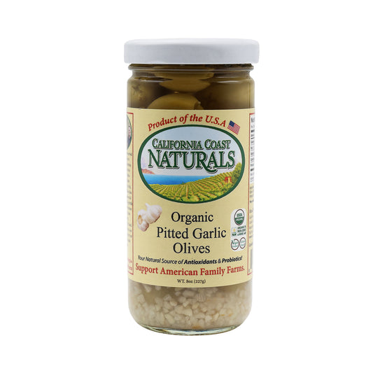 CA Grown Pitted Garlic Olives