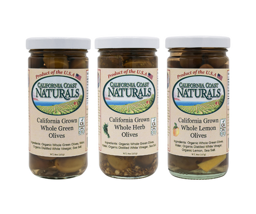 Whole Olive Variety 3 Pack (Green, Herb, Lemon)